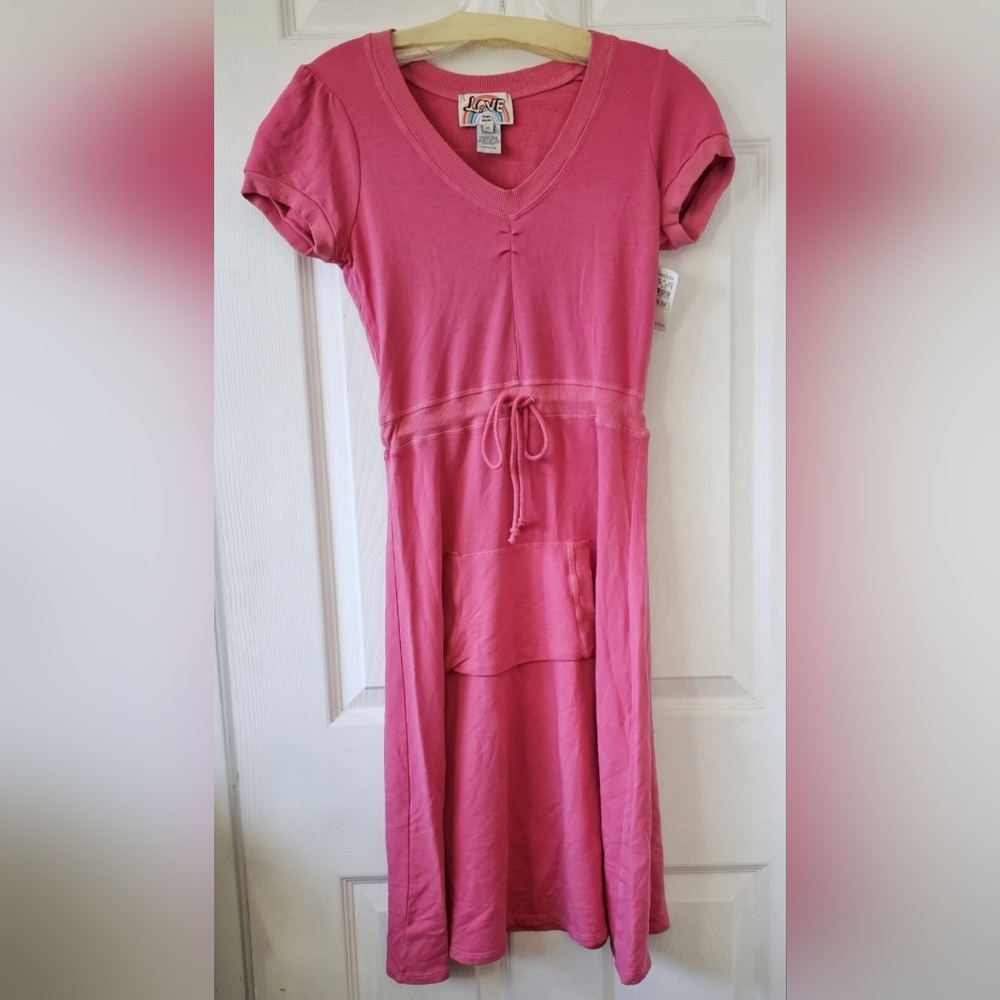 Love From YaYa Pink Shirt Midi Dress Womens Size 3 NWT